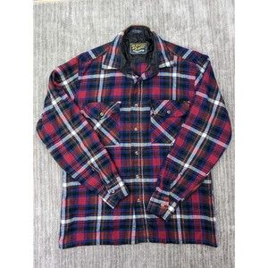 Vintage 80s Backpacker Outdoors Acrylic Button Up Flannel Shirt Plaid Grunge M